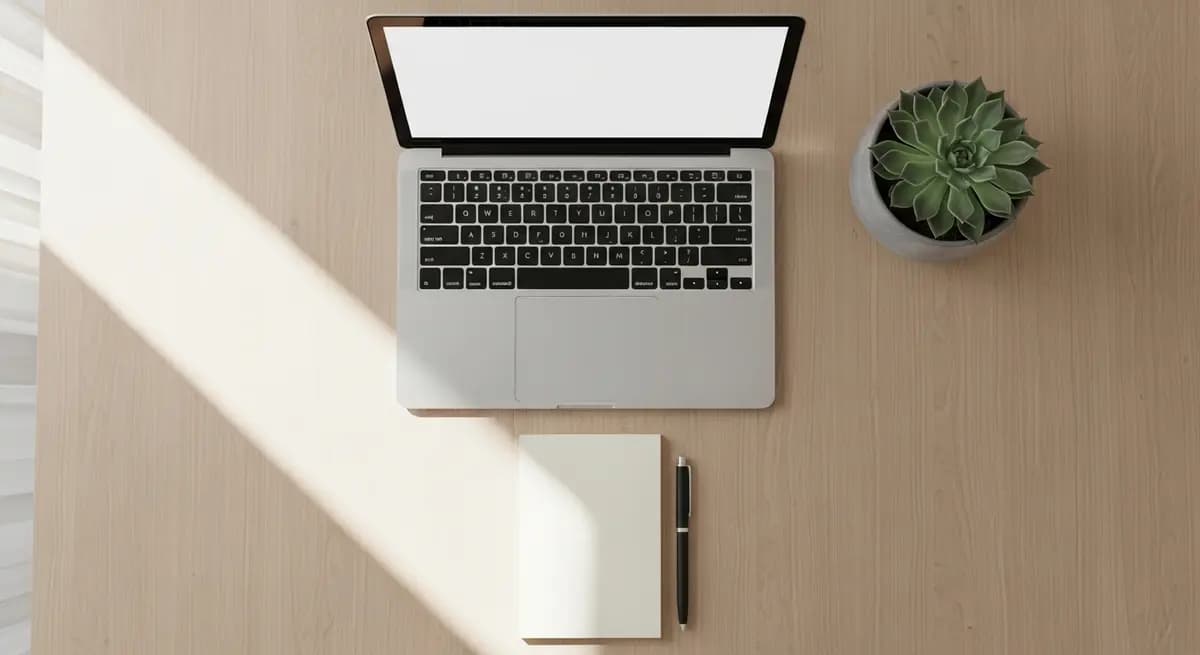 Business professional reviewing documents and taking notes at a clean office desk — evaluating a staffing agency