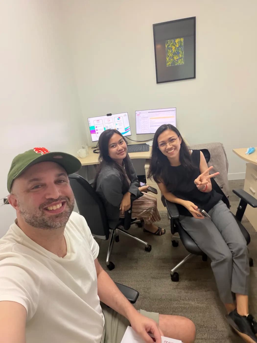 Julius visiting Team Up Now colleagues in the Manila office